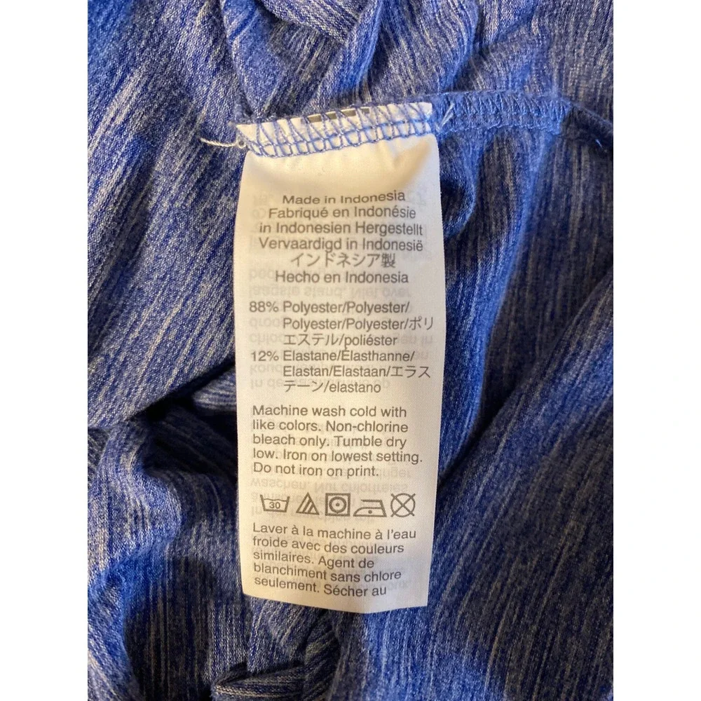 J.Crew Performance Polo Mens Large Blue Heathered Space Dye Short Sleeve 0151